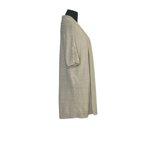 Ann Taylor cream short dolman sleeves open front cardigan size Large - Picture 7 of 14